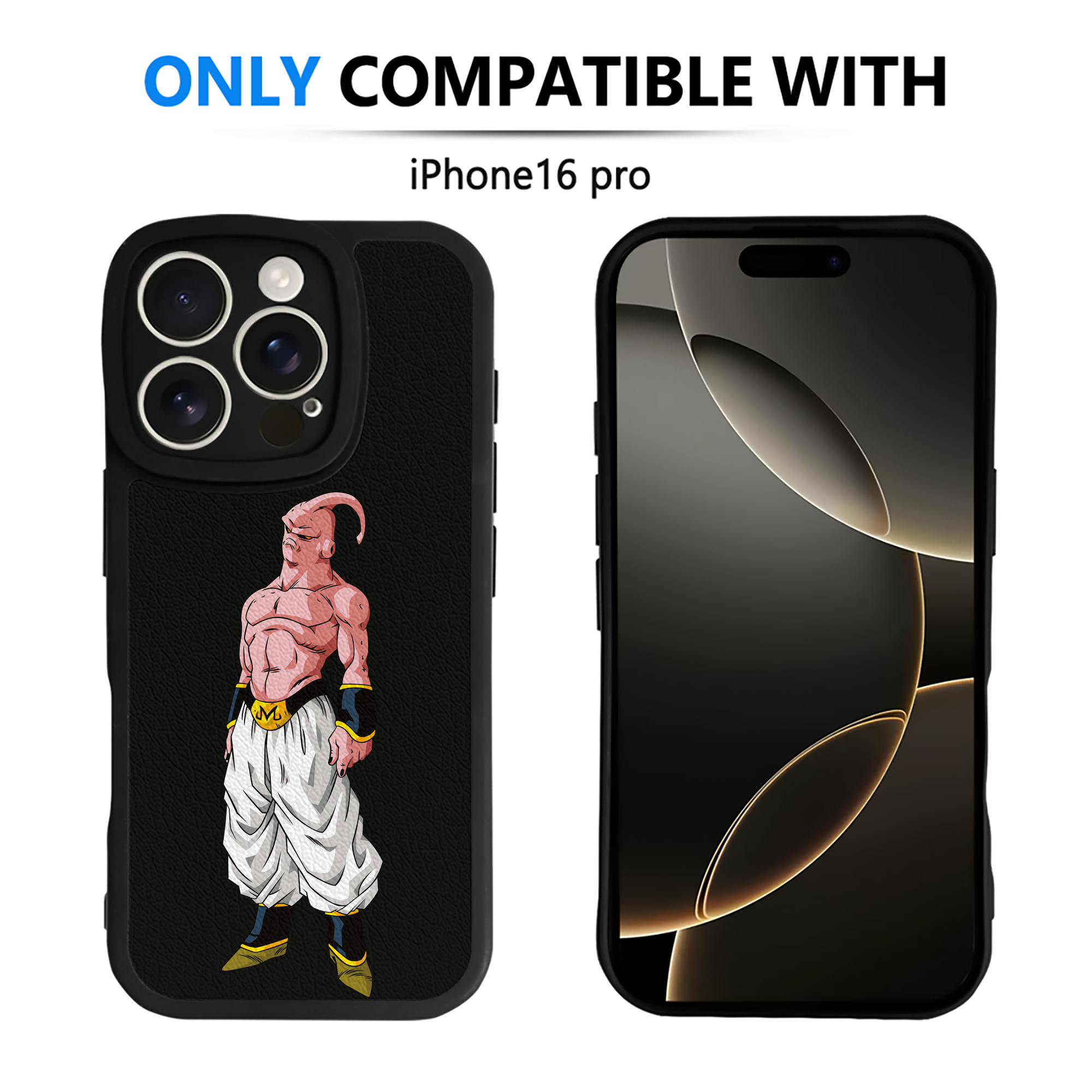 （画像用） ドラゴンボール 魔人ブウ DRAGON BALL Majin Buu 【iPhone 16シリーズ対応】シリコンスマホケース（レザー調） 材質：シリコン